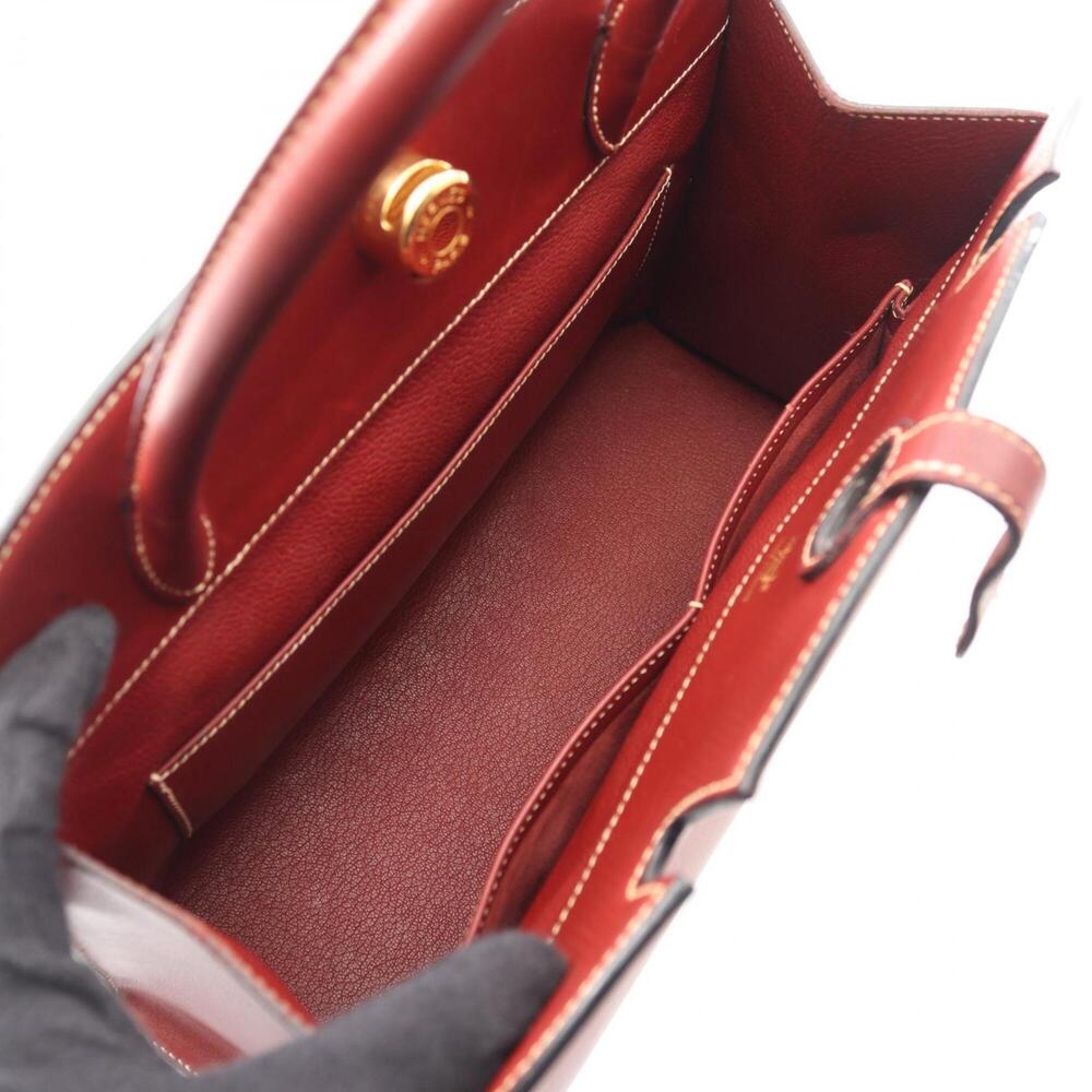Hermes HERMES Dalvy MM Rouge H Handbag, Calfskin (Cowhide), Box Calf Leather,... - Picture 3 of 11